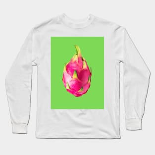 Dragon Fruit Bright Lime Green - Funky Hong Kong Summer Fruits Long Sleeve T-Shirt